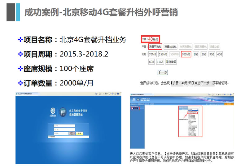 北京移动4G套餐升档外呼营销